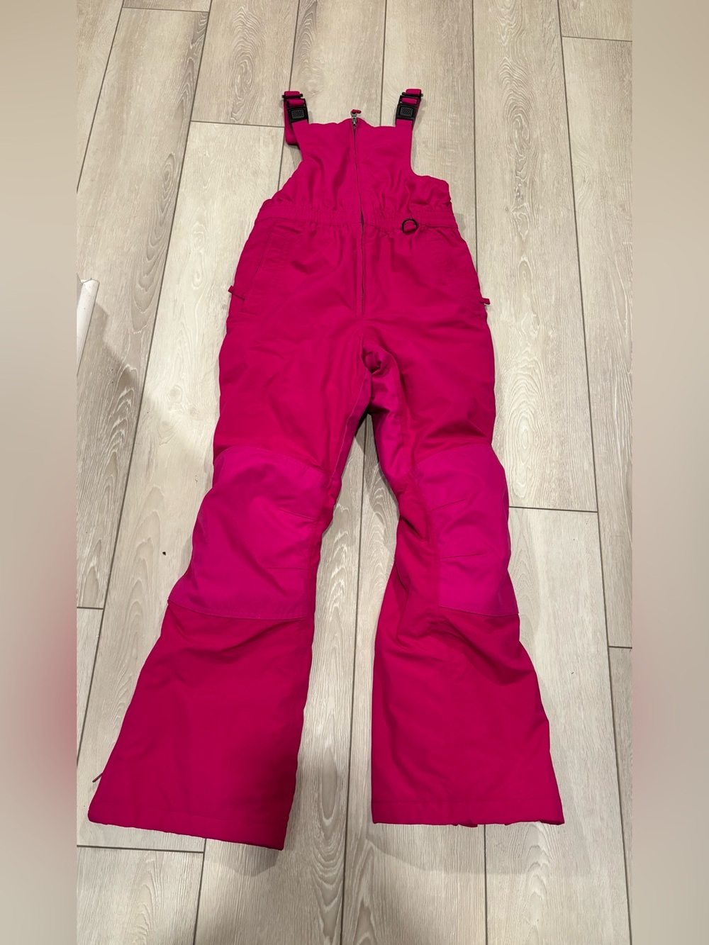Lands' End Bright Pink Kids 14 Snow Bib Overalls